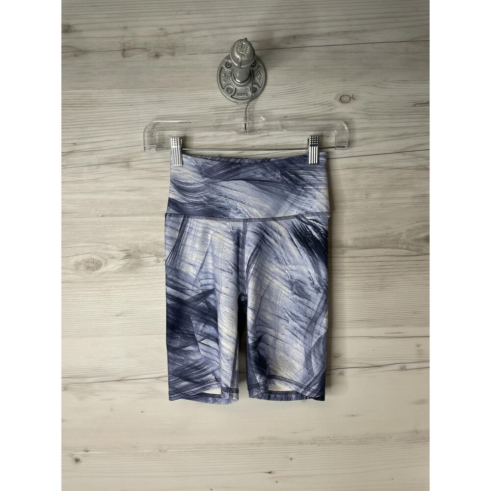 Balance Collection Bike Shorts Womens XS Blue White High Rise Athletic Yoga